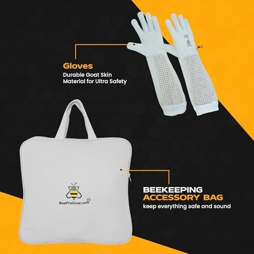 3-Layer Ventilated Beekeeping Suit with Fencing Veil Sting Proof