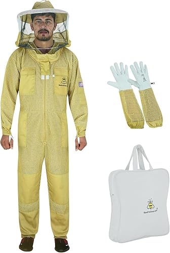 Bee Pro 3-Layer Ultra Ventilated Beekeeping Suit with Round Veil | Brown