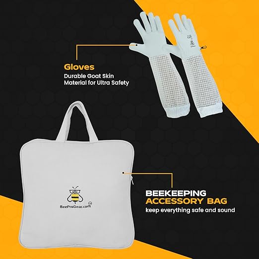 3-Layer Ultra Ventilated Beekeeping Jacket with Round Veil | Sting-Proof Mesh for Unisex Beekeepers | White