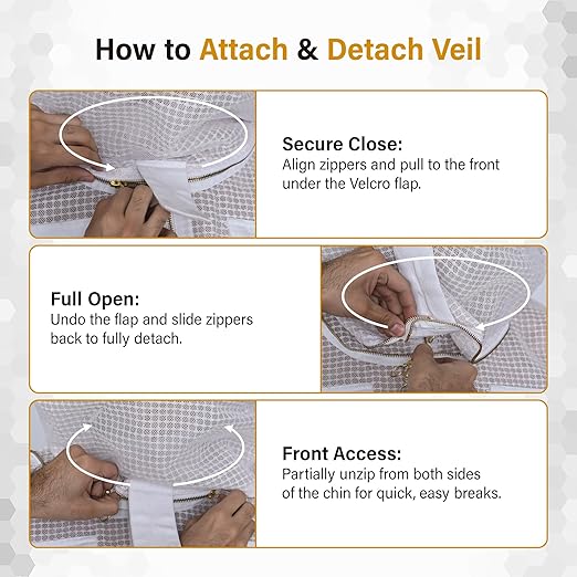 3-Layer Ventilated Beekeeping Suit Dual Veil with Gloves Bag